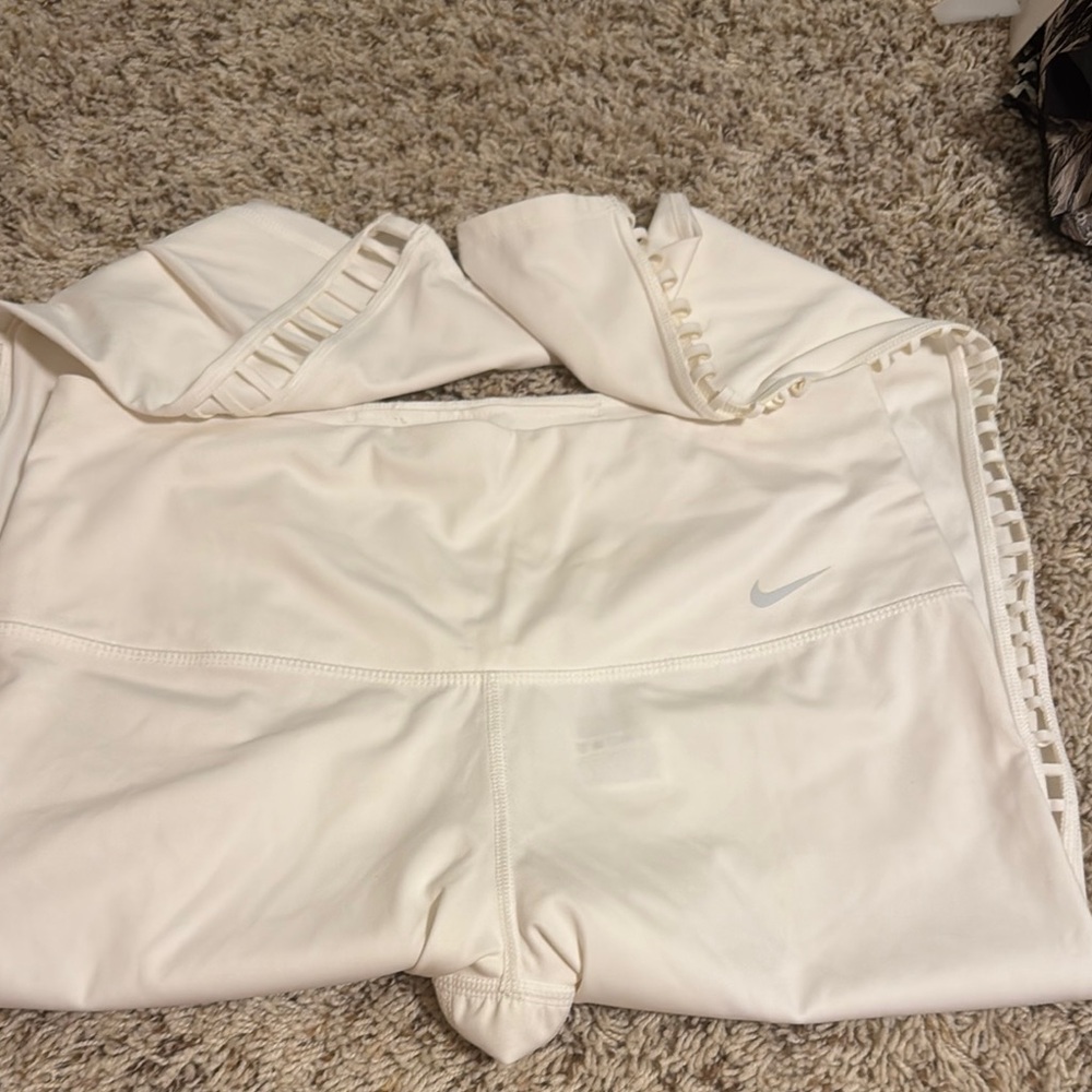 Nike White Capris for Casual Comfort